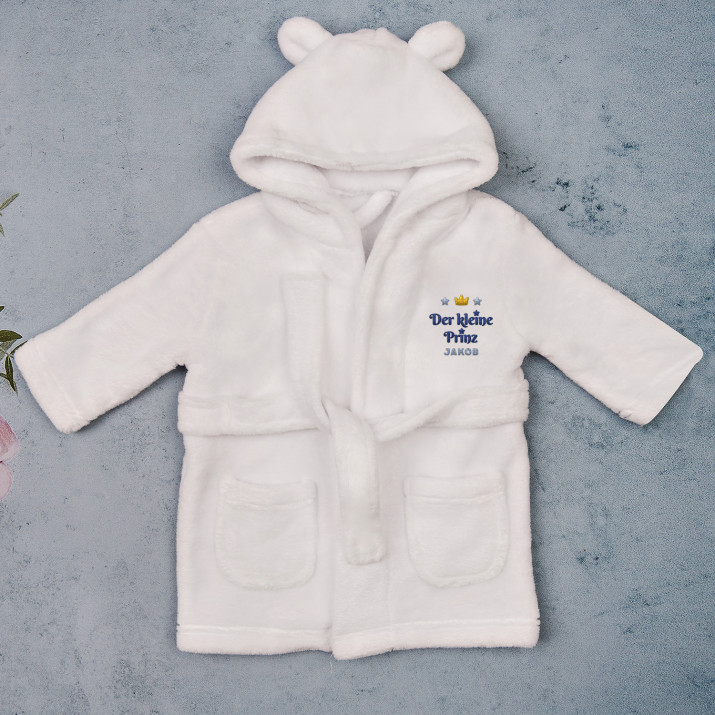 Kleiner Prinz - Kinderbademantel mit Stickerei